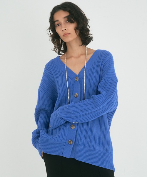 OUTERSUNSET（アウターサンセット）の「斜め button cardigan