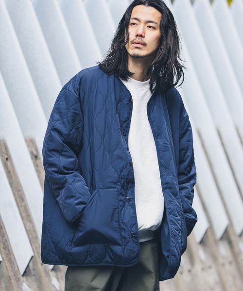 URBAN RESEARCH Sonny Label（アーバンリサーチサニーレーベル）の「キルティングロングジャケット（その他アウター・メンズ・ネイビー/カーキ・MEDIUM/LARGE）」の2枚目の写真