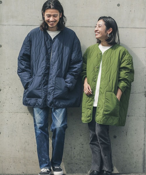 URBAN RESEARCH Sonny Label（アーバンリサーチサニーレーベル）の「キルティングロングジャケット（その他アウター・メンズ・ネイビー/カーキ・MEDIUM/LARGE）」の12枚目の写真