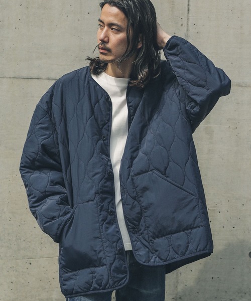 URBAN RESEARCH Sonny Label（アーバンリサーチサニーレーベル）の「キルティングロングジャケット（その他アウター・メンズ・ネイビー/カーキ・MEDIUM/LARGE）」の14枚目の写真