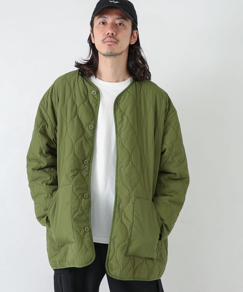 URBAN RESEARCH Sonny Label（アーバンリサーチサニーレーベル）の「キルティングロングジャケット（その他アウター・メンズ・ネイビー/カーキ・MEDIUM/LARGE）」の3枚目の写真