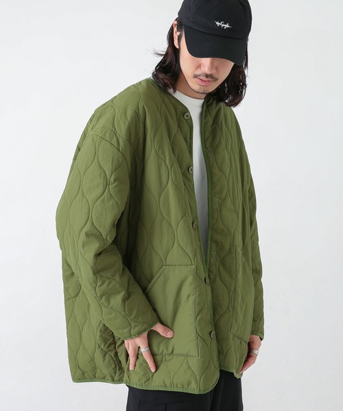 URBAN RESEARCH Sonny Label（アーバンリサーチサニーレーベル）の「キルティングロングジャケット（その他アウター・メンズ・ネイビー/カーキ・MEDIUM/LARGE）」の4枚目の写真