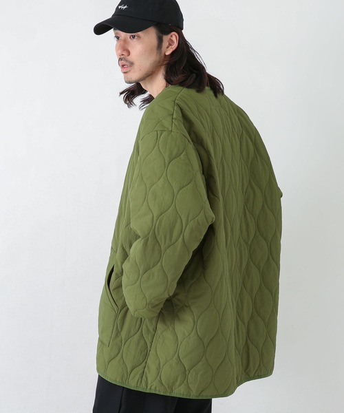 URBAN RESEARCH Sonny Label（アーバンリサーチサニーレーベル）の「キルティングロングジャケット（その他アウター・メンズ・ネイビー/カーキ・MEDIUM/LARGE）」の5枚目の写真