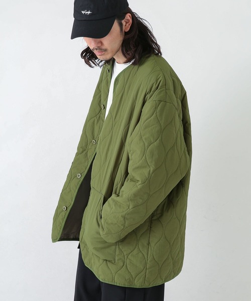 URBAN RESEARCH Sonny Label（アーバンリサーチサニーレーベル）の「キルティングロングジャケット（その他アウター・メンズ・ネイビー/カーキ・MEDIUM/LARGE）」の6枚目の写真