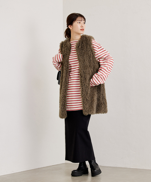 ORCIVAL（オーシバル）の「【ORCIVAL / オーシバル】COTTON LOURD：カットソー（Tシャツ/カットソー・レディース・ブラウン/ピンク/グリーン・8）」の9枚目の写真