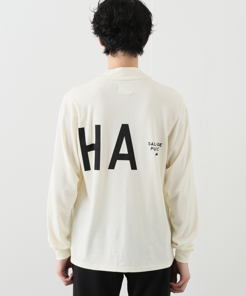 SALVAGE PUBLIC Kolepa(サルベージパブリックコレパ)の「【SALVAGE PUBLIC KOLEPA】 モックネック L/S Tシャツ(Tシャツ/カットソー・メンズ・ブラック/ホワイト系その他・MEDIUM/LARGE)」の4枚目の写真
