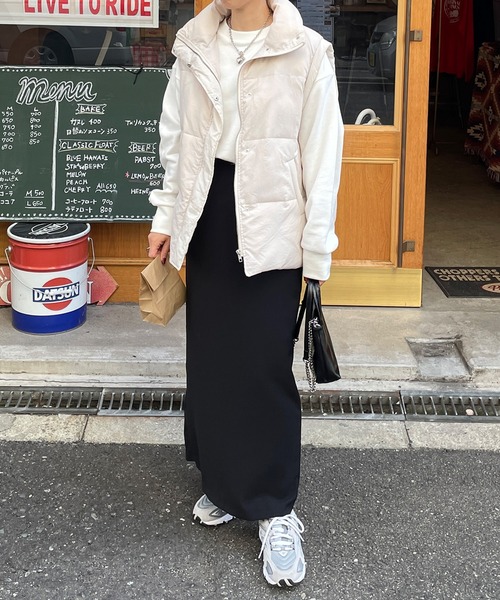 LE MORE(リモア)の「ヴィンテージタフタダウンベスト(ダウンベスト・レディース・ピンク/ブラック/アイボリー・FREE)」の12枚目の写真