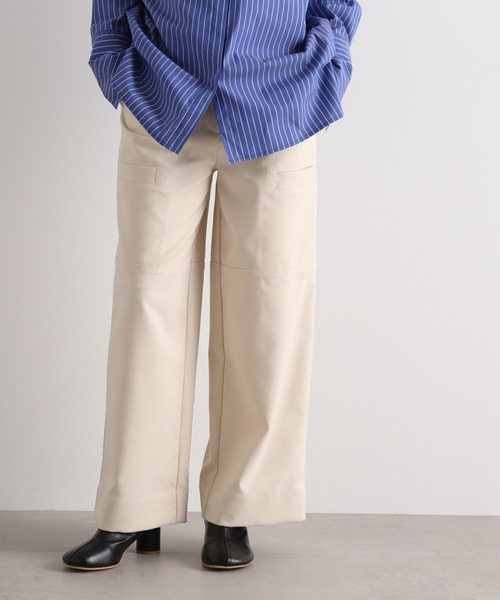 N.（N. Natural Beauty Basic）（エヌエヌナチュラルビューティーベーシック）の「◆ダブルフェイスカーゴパンツ（カーゴパンツ・レディース・オフホワイト/ネイビー/ピンク・MEDIUM）」の2枚目の写真