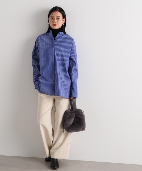 N.（N. Natural Beauty Basic）（エヌエヌナチュラルビューティーベーシック）の「◆ダブルフェイスカーゴパンツ（カーゴパンツ・レディース・オフホワイト/ネイビー/ピンク・MEDIUM）」の5枚目の写真