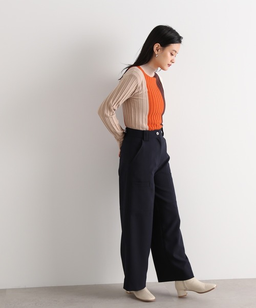 N.（N. Natural Beauty Basic）（エヌエヌナチュラルビューティーベーシック）の「◆ダブルフェイスカーゴパンツ（カーゴパンツ・レディース・オフホワイト/ネイビー/ピンク・MEDIUM）」の8枚目の写真