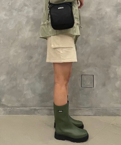 AIGLE（エーグル）の「チャンキーヒール ミッドレインラバーブーツ（レインシューズ・レディース・ブラック/オリーブ/モスグリーン・37/36/38/39/40）」の15枚目の写真