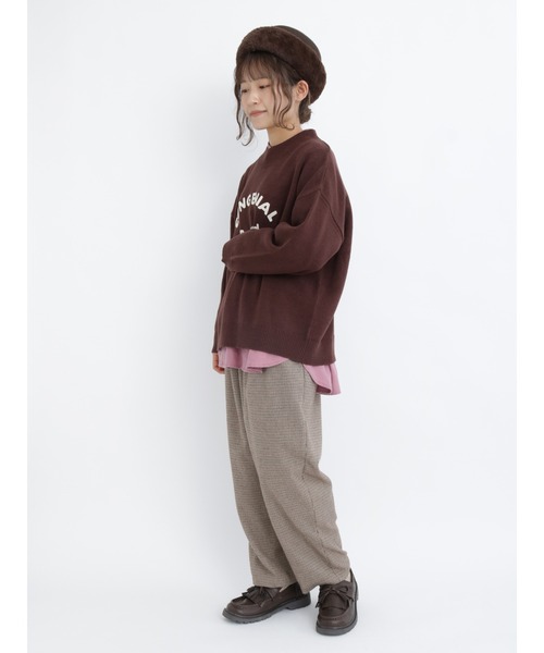 Samansa Mos2(サマンサ モスモス)の「チェーン刺繍ロゴニット(ニット/セーター・レディース・マスタード/キナリ/レッド/グリーン/ダークブラウン/ブラック・フリ-)」の10枚目の写真