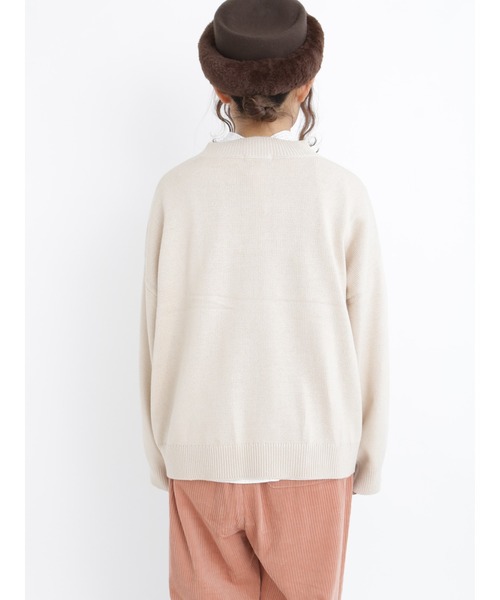 Samansa Mos2(サマンサ モスモス)の「チェーン刺繍ロゴニット(ニット/セーター・レディース・マスタード/キナリ/レッド/グリーン/ダークブラウン/ブラック・フリ-)」の15枚目の写真