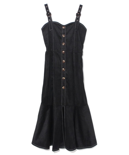 one way（ワンウェイ）の「スエポンジャンスカ（ジャンパースカート・レディース・ブラック/ベージュ/ライトブラウン・FREE）」の2枚目の写真