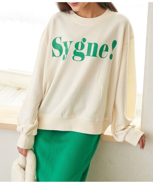 CHILLE（チル）の「sygneロゴスウェットプルオーバー（スウェット・レディース・アイボリー/グリーン/ネイビー/ピンク・FREE）」の2枚目の写真
