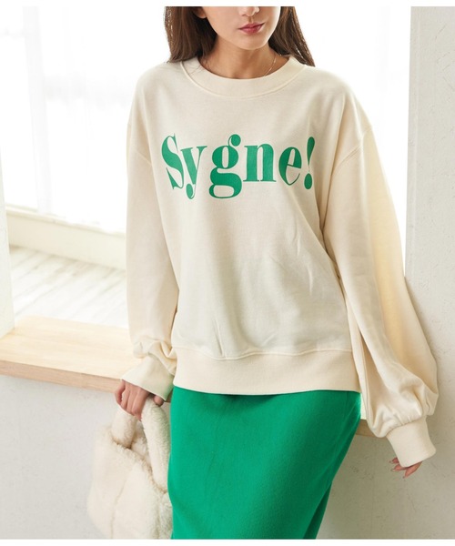 CHILLE（チル）の「sygneロゴスウェットプルオーバー（スウェット・レディース・アイボリー/グリーン/ネイビー/ピンク・FREE）」の5枚目の写真