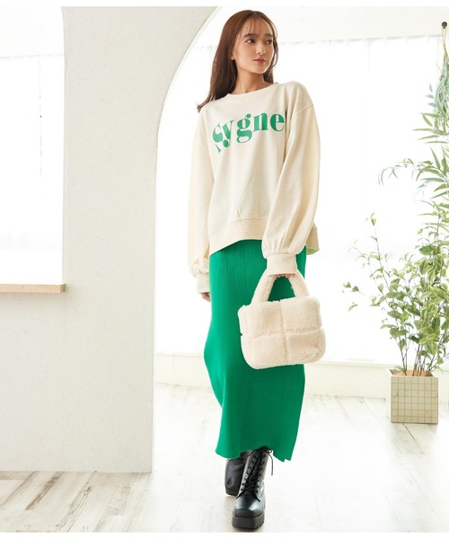 CHILLE（チル）の「sygneロゴスウェットプルオーバー（スウェット・レディース・アイボリー/グリーン/ネイビー/ピンク・FREE）」の6枚目の写真