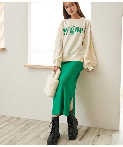 CHILLE（チル）の「sygneロゴスウェットプルオーバー（スウェット・レディース・アイボリー/グリーン/ネイビー/ピンク・FREE）」の7枚目の写真