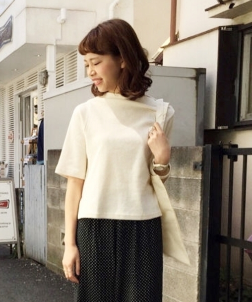 Kastane（カスタネ）の「【Kastane】ワッフルボトルネックプルオーバー（Tシャツ/カットソー・レディース・ピンク/オフホワイト/グレー・FREE）」の2枚目の写真