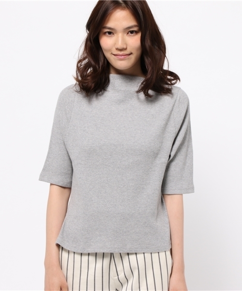 Kastane（カスタネ）の「【Kastane】ワッフルボトルネックプルオーバー（Tシャツ/カットソー・レディース・ピンク/オフホワイト/グレー・FREE）」の9枚目の写真