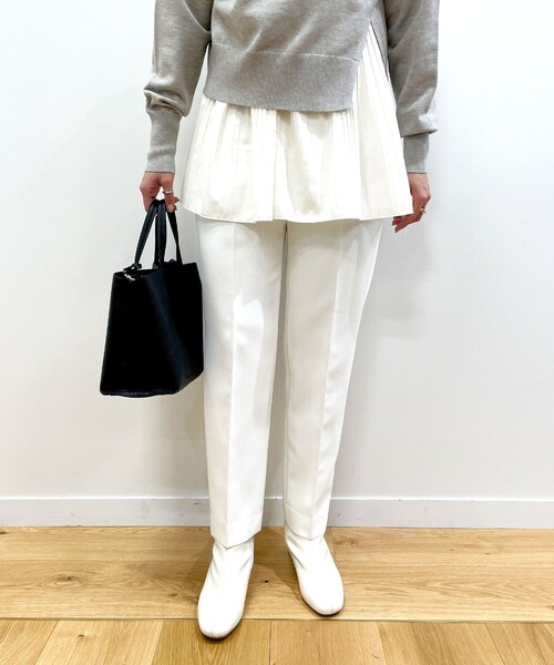 OPAQUE.CLIP（オペークドットクリップ）の「◆ダブルクロスストレッチ シガレットパンツ（その他パンツ・レディース・ブラック/オフホワイト/ブルー/ライトグレー系7/ベージュ系7/ライトオレンジ系1・34/36/38/40/42）」の13枚目の写真