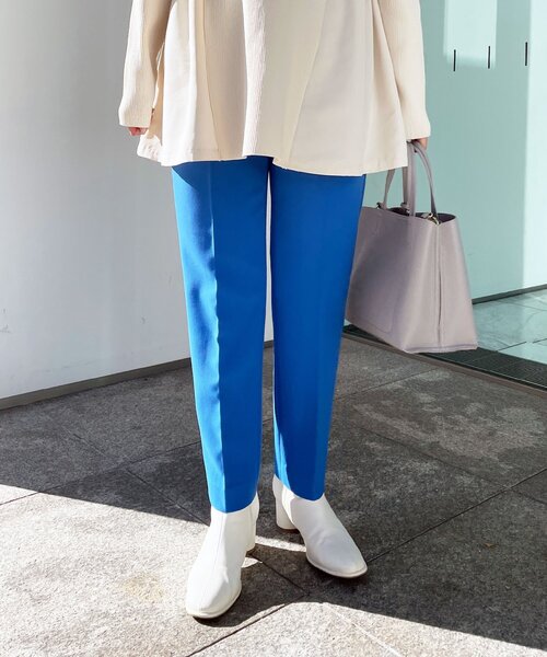 OPAQUE.CLIP（オペークドットクリップ）の「◆ダブルクロスストレッチ シガレットパンツ（その他パンツ・レディース・ブラック/オフホワイト/ブルー/ライトグレー系7/ベージュ系7/ライトオレンジ系1・34/36/38/40/42）」の14枚目の写真