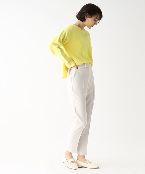 OPAQUE.CLIP（オペークドットクリップ）の「◆ダブルクロスストレッチ シガレットパンツ（その他パンツ・レディース・ブラック/オフホワイト/ブルー/ライトグレー系7/ベージュ系7/ライトオレンジ系1・34/36/38/40/42）」の10枚目の写真