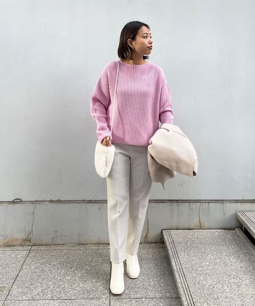 OPAQUE.CLIP（オペークドットクリップ）の「◆ダブルクロスストレッチ シガレットパンツ（その他パンツ・レディース・ブラック/オフホワイト/ブルー/ライトグレー系7/ベージュ系7/ライトオレンジ系1・34/36/38/40/42）」の15枚目の写真