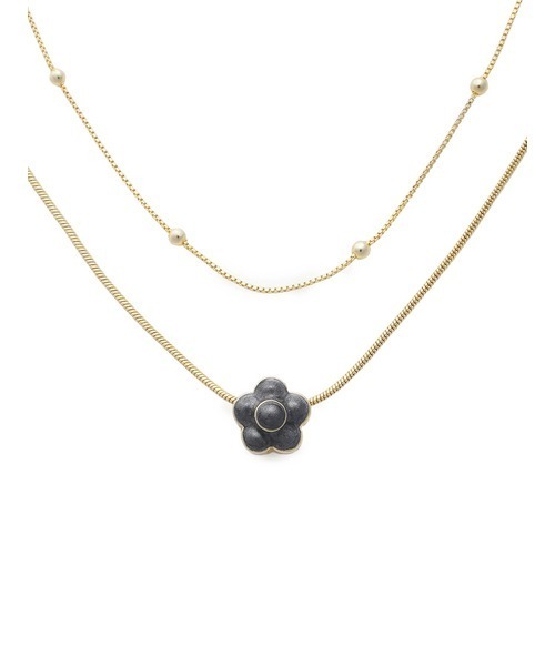 LILY BROWN（リリーブラウン）の「【LILY BROWN×MARY QUANT】デイジーダブルチェーンネックレス（ネックレス・レディース・ホワイト/ブラック・FREE）」の14枚目の写真