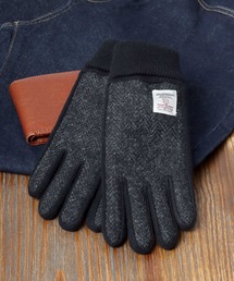HARRIS TWEED（ハリスツイード）の「Harris Tweed/ハリスツイード  格子柄 無地 ツイード ピックレザーグローブ（手袋・メンズ）」