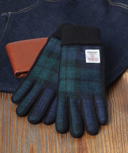 HARRIS TWEED（ハリスツイード）の「Harris Tweed/ハリスツイード  格子柄 無地 ツイード ピックレザーグローブ（手袋・メンズ・カーキ/ダークグレー/ホワイト系その他/グレー系その他7/ネイビー/グレー系その他3/グレー系その他4/ブラック系その他/ブラック/チャコール・FREE）」の10枚目の写真