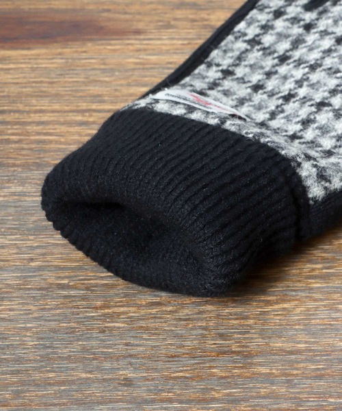 HARRIS TWEED（ハリスツイード）の「Harris Tweed/ハリスツイード  格子柄 無地 ツイード ピックレザーグローブ（手袋・メンズ・カーキ/ダークグレー/ホワイト系その他/グレー系その他7/ネイビー/グレー系その他3/グレー系その他4/ブラック系その他/ブラック/チャコール・FREE）」の11枚目の写真