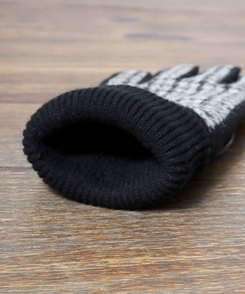 HARRIS TWEED（ハリスツイード）の「Harris Tweed/ハリスツイード  格子柄 無地 ツイード ピックレザーグローブ（手袋・メンズ・カーキ/ダークグレー/ホワイト系その他/グレー系その他7/ネイビー/グレー系その他3/グレー系その他4/ブラック系その他/ブラック/チャコール・FREE）」の12枚目の写真