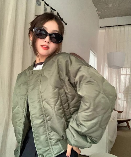 LYEON(リヨン)の「キルティングショートブルゾン(ブルゾン・レディース・グリーン/ブラック・FREE)」の19枚目の写真