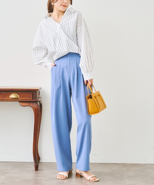 Chez toi(シェトワ)の「BACKギャザースキッパーシャツ(シャツ/ブラウス・レディース・ホワイト/オフホワイト/サックスブルー/ピンク・FREE)」の15枚目の写真