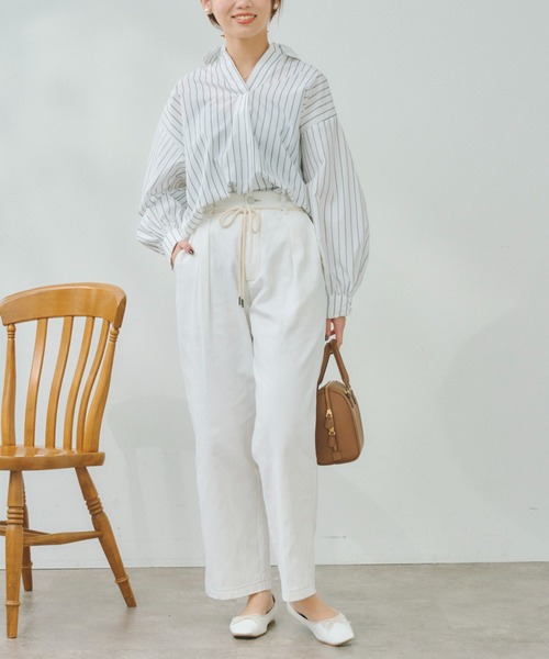 Chez toi(シェトワ)の「BACKギャザースキッパーシャツ(シャツ/ブラウス・レディース・ホワイト/オフホワイト/サックスブルー/ピンク・FREE)」の16枚目の写真