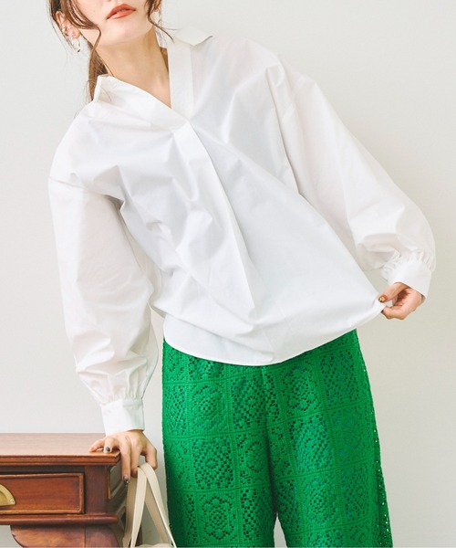 Chez toi(シェトワ)の「BACKギャザースキッパーシャツ(シャツ/ブラウス・レディース・ホワイト/オフホワイト/サックスブルー/ピンク・FREE)」の17枚目の写真