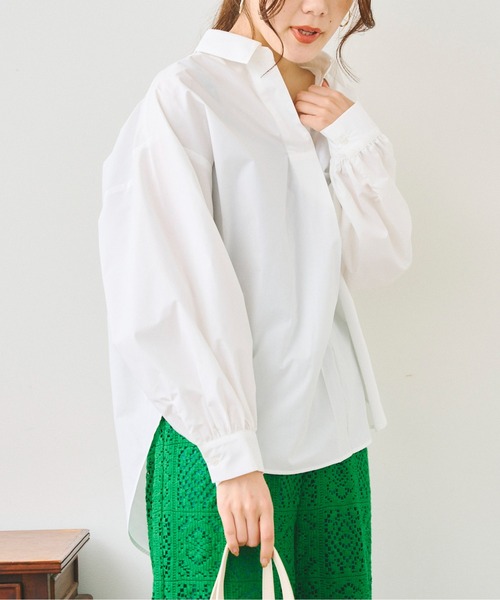 Chez toi(シェトワ)の「BACKギャザースキッパーシャツ(シャツ/ブラウス・レディース・ホワイト/オフホワイト/サックスブルー/ピンク・FREE)」の18枚目の写真