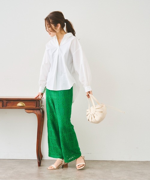 Chez toi(シェトワ)の「BACKギャザースキッパーシャツ(シャツ/ブラウス・レディース・ホワイト/オフホワイト/サックスブルー/ピンク・FREE)」の19枚目の写真