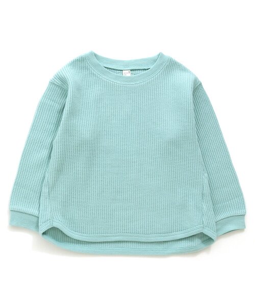 apres les cours(アプレレクール)の「ゆったりワッフルTシャツ(Tシャツ/カットソー・キッズ・エメラルド/ラベンダー/イエロー/レインボー/ピンク・80/90/100/110/120/130)」の2枚目の写真