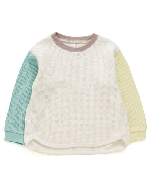 apres les cours(アプレレクール)の「ゆったりワッフルTシャツ(Tシャツ/カットソー・キッズ・エメラルド/ラベンダー/イエロー/レインボー/ピンク・80/90/100/110/120/130)」の5枚目の写真