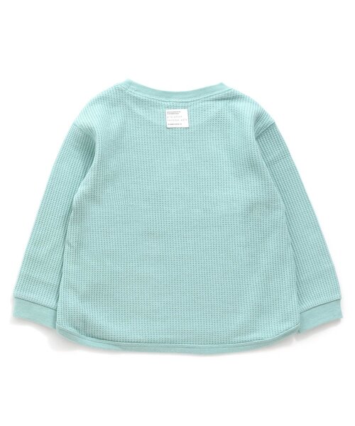 apres les cours(アプレレクール)の「ゆったりワッフルTシャツ(Tシャツ/カットソー・キッズ・エメラルド/ラベンダー/イエロー/レインボー/ピンク・80/90/100/110/120/130)」の8枚目の写真