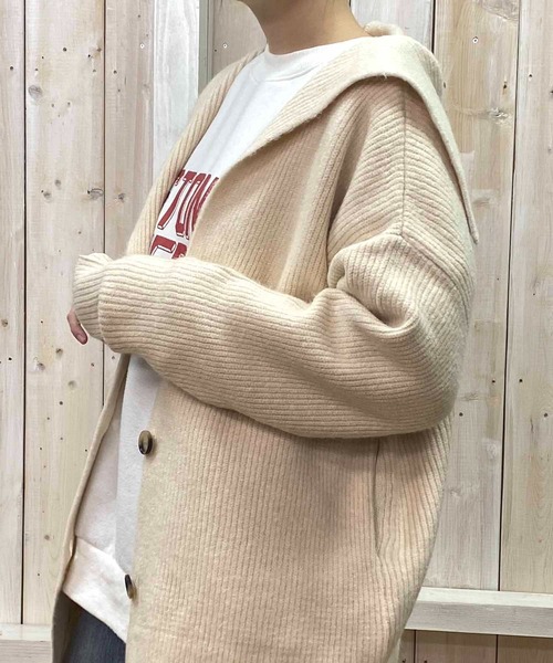 NANEA（ナネア）の「モヘアセーラーカラーカーディガン（カーディガン/ボレロ・レディース・ブルー/ホワイト/ボルドー・ONE SIZE]）」の4枚目の写真