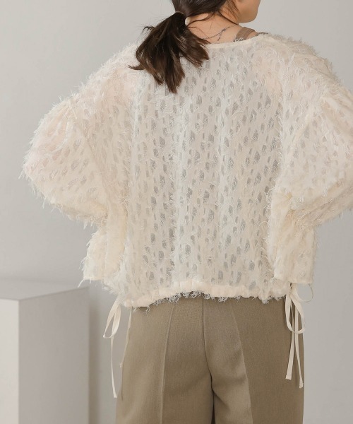 Bab(バブ)の「前後2WAYジャガードブラウス(シャツ/ブラウス・レディース・ブラック/ピンク/ホワイト系その他・M)」の8枚目の写真