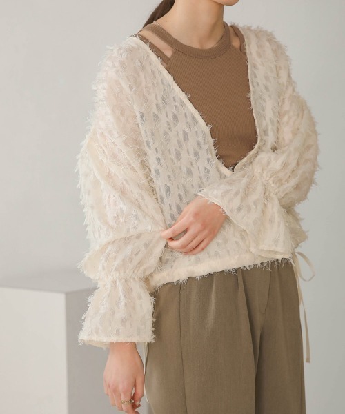 Bab(バブ)の「前後2WAYジャガードブラウス(シャツ/ブラウス・レディース・ブラック/ピンク/ホワイト系その他・M)」の9枚目の写真