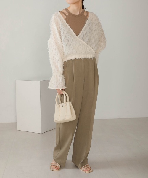 Bab(バブ)の「前後2WAYジャガードブラウス(シャツ/ブラウス・レディース・ブラック/ピンク/ホワイト系その他・M)」の10枚目の写真