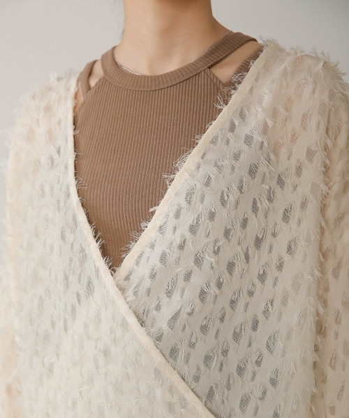 Bab(バブ)の「前後2WAYジャガードブラウス(シャツ/ブラウス・レディース・ブラック/ピンク/ホワイト系その他・M)」の11枚目の写真