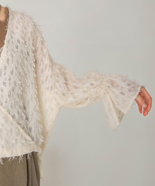 Bab(バブ)の「前後2WAYジャガードブラウス(シャツ/ブラウス・レディース・ブラック/ピンク/ホワイト系その他・M)」の12枚目の写真