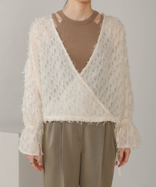 Bab(バブ)の「前後2WAYジャガードブラウス(シャツ/ブラウス・レディース・ブラック/ピンク/ホワイト系その他・M)」の15枚目の写真