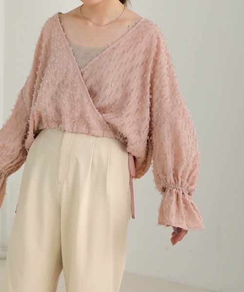 Bab(バブ)の「前後2WAYジャガードブラウス(シャツ/ブラウス・レディース・ブラック/ピンク/ホワイト系その他・M)」の20枚目の写真